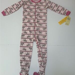 Pink Zebra Print by Leveret Footie 18-24 months NWT